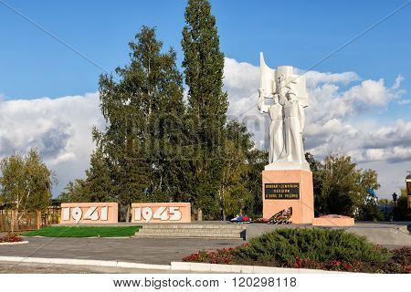 Monument soldiers who fell in battles for Motherland. Usman. Russia