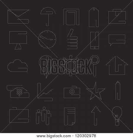 Line Craft Web Icons Set For Business