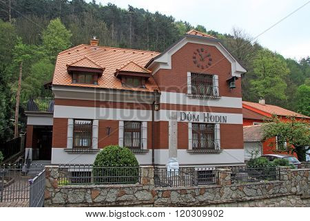 Karlstejn, Czech Republic - April 30, 2013: Buildings On Main Street Leading To The Karlstein Castle