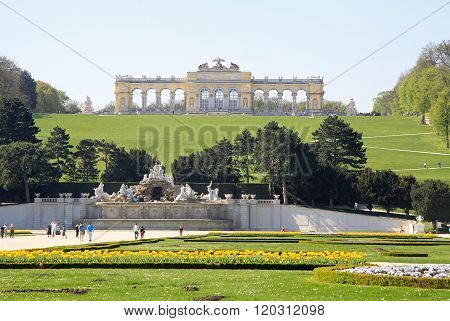 Vienna, Austria - April 26, 2013: Gloriette In The Schonbrunn Palace Garden, Vienna, Austria