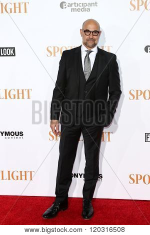 NEW YORK-OCT 27: Actor Stanley Tucci attends the 'Spotlight' New York premiere at Ziegfeld Theatre on October 27, 2015 in New York City.