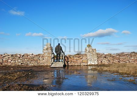 Man Walking At A Trail
