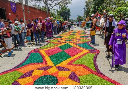 Colorful Holy Week Carpet, Antigua, Guatemala