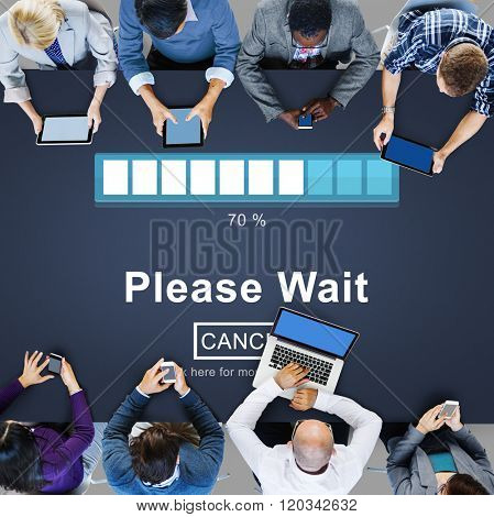 Please Wait Loading Waiting Transfer Anticipation Concept
