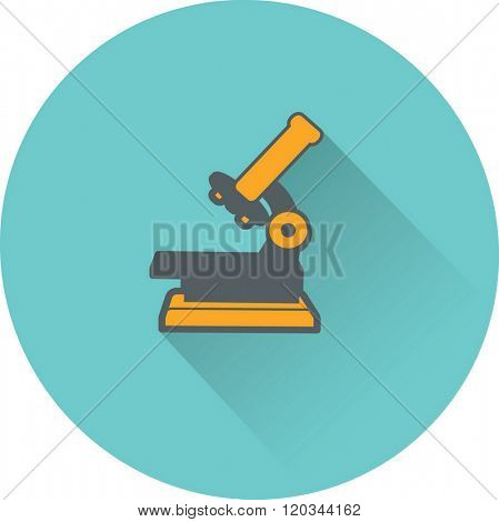 Professional laboratory optical microscope. Vector illustration