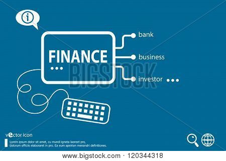 Finance Word Cloud And Flat Design Elements