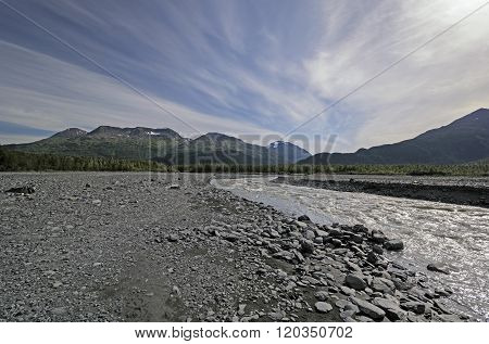 High Clouds Over An Alluvial Bed