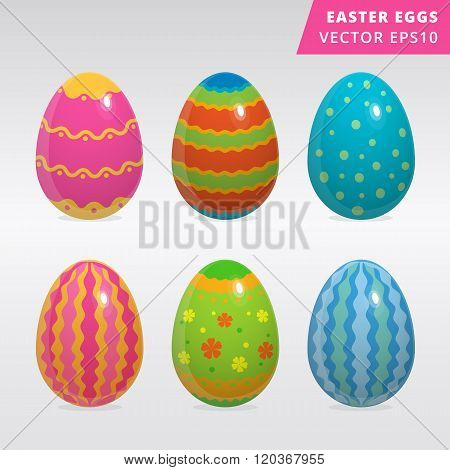 Vintage easter egg design set