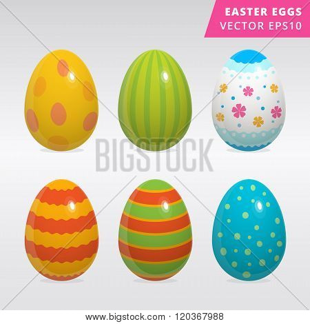 Vintage easter egg design set