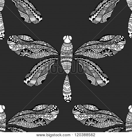 Stylized Brown Dragonfly