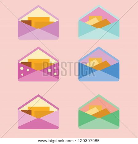 envelope and letter set. vector illustration eps 10