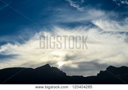 Sunset Behind Guimar Mountains