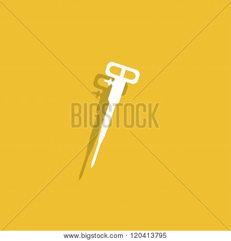 Pneumatic Hammer Drill Line Icon For Web, Mobile And Infographics