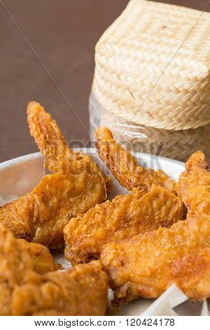Fried Chicken And Wicker Rice