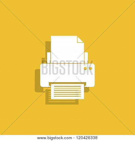 Print Icon. Flat Design Style