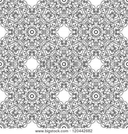 Abstract Seamless Pattern Like Lace. Vintage Ornament Pattern. Islamic, Arabic, Indian, Bohemian