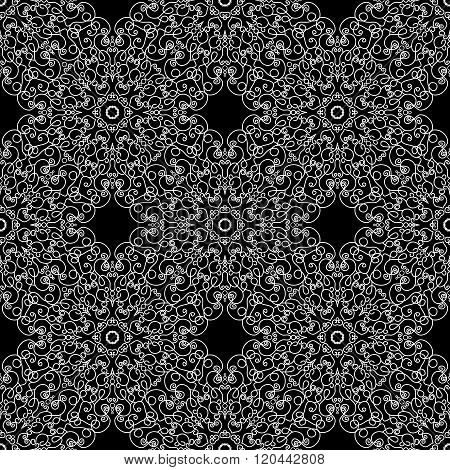 Abstract Seamless Pattern Like Lace. Vintage Ornament Pattern. Islamic, Arabic, Indian, Boho style