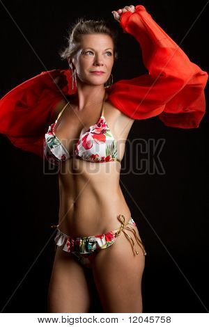 Krásné bikiny středního věku žena