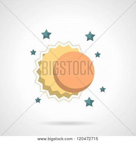 Celestial bodies flat color design vector icon
