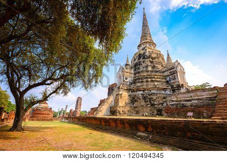 Ayutthaya Historical Park (Wat Phrasisanpetch temple), Ayutthaya, Thailand.