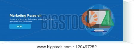 Modern flat design marketing research concept for ebusiness, web sites, mobile applications, banners Vector illustration
