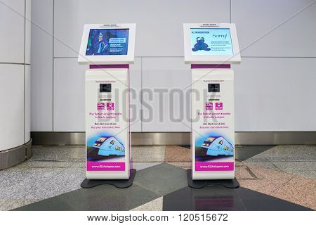 KUALA LUMPUR-MAY 06, 2016: interior of Kuala Lumpur International Airport (KLIA) - Malaysia's main international airport and one of the major airports of South East Asia