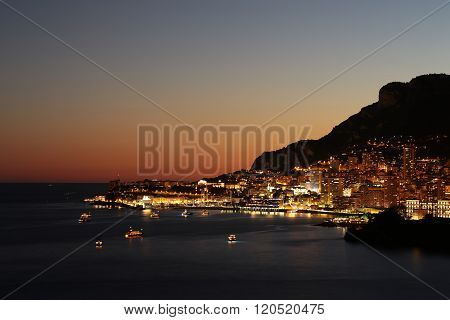 Monte Carlo Monaco At Night
