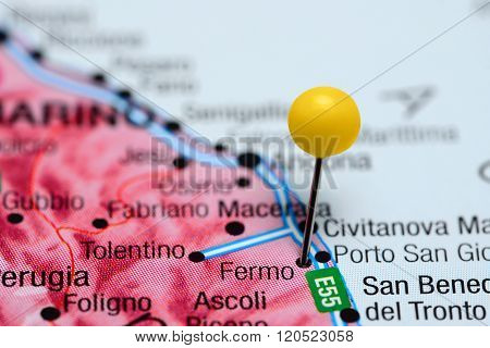 Fermo pinned on a map of Italy