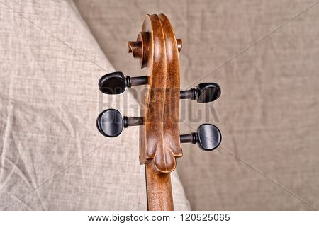 Close Up Of The Head Of A Cello