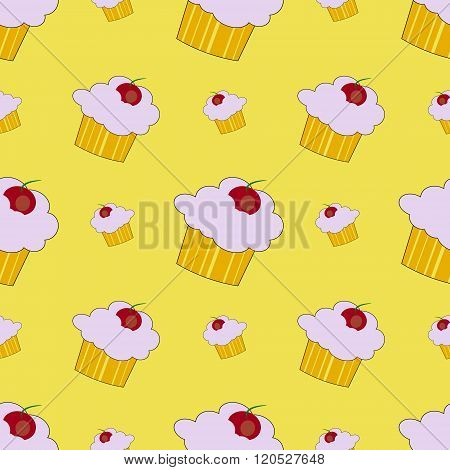 Cupcake Seamles Vector Illustration