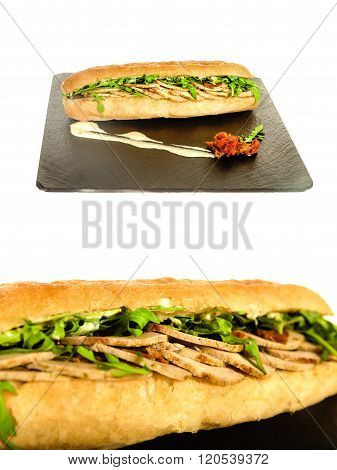 Chicken Or Beef, Gyros Slice Meat And Vegetables