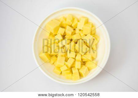 Cheese Cubes In The Pot
