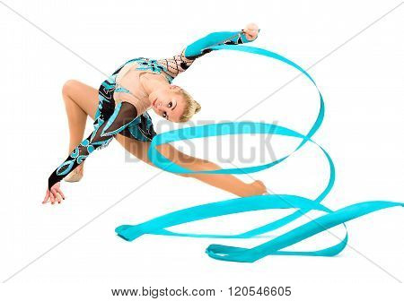 Professional Gymnast With Ribbon