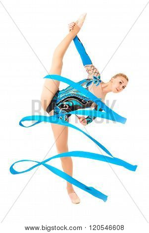 Professional Gymnast With Ribbon