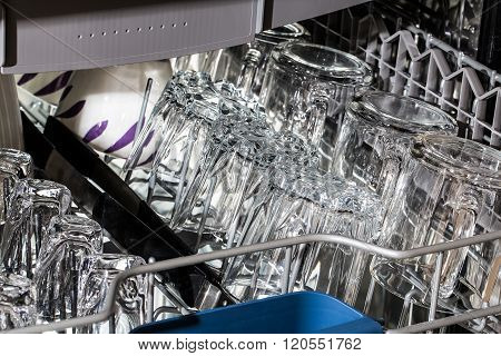 Dishwasher After Cleaning Process.