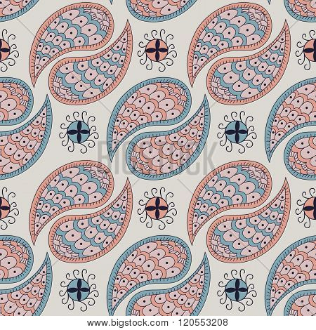 Seamless Pattern With Hand Drawn Elements Henna Style. Background, Wallpaper, Textile, Cover, Wrappe