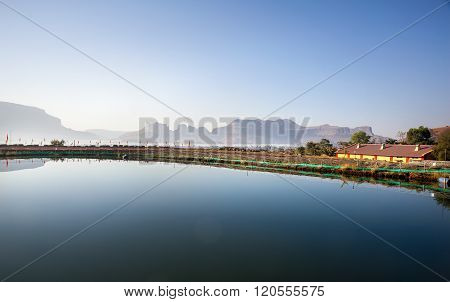 Lake And Mountain In India