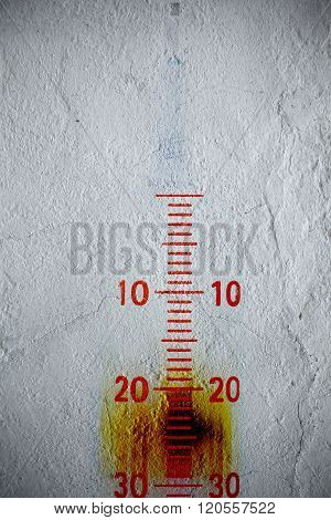 Measuring Scale On The Textured Wall