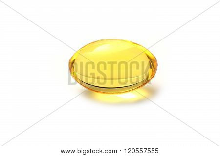 Golden Color Oil Supplements In Soft Gel Capsule