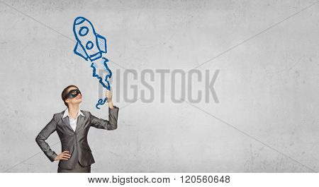 Woman wearing mask