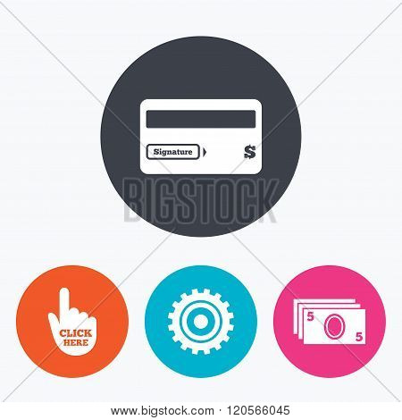 ATM cash machine withdrawal icons.