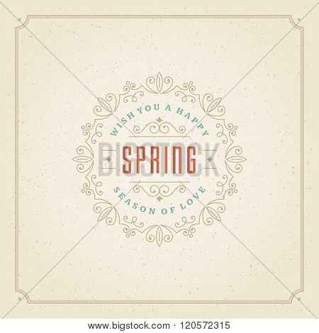 Spring Vector Typographic Poster or Greeting Card Design.