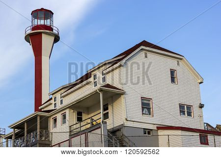 Cape Forchu Lighthouse in Nova Scotia in Canada