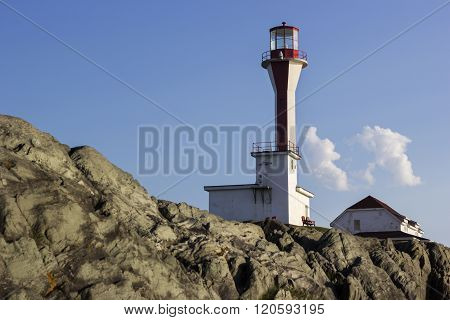 Cape Forchu Lighthouse in Nova Scotia in Canada