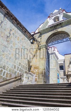OAXACA MEXICO - NOV 02 : The Basilica of Our Lady of Solitude in Oaxaca Mexico on November 02 2015. The Basilica is part of the Historic Center of Oaxaca an UNESCO World Heritage Site since 1987