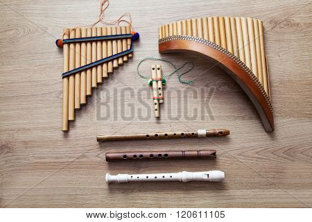 Set Of Wooden Flutes