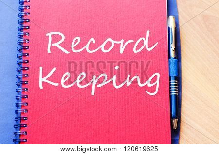 Record Keeping Write On Notebook