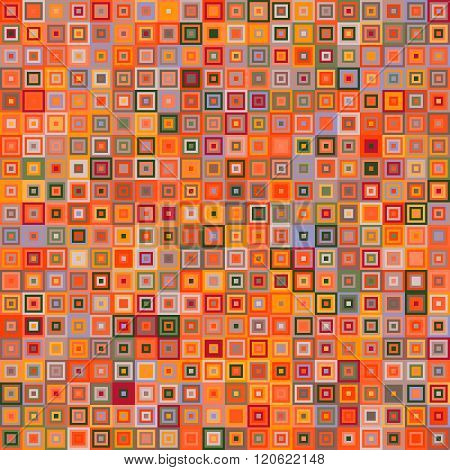 Seamless color geometric pattern. Vector illustration. Retro colorful square dots seamless pattern. Bright orange.