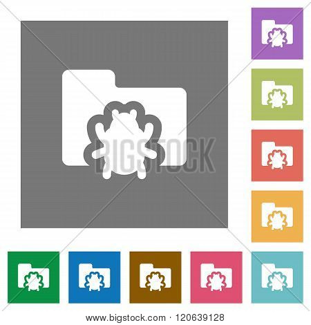Bug Folder Square Flat Icons