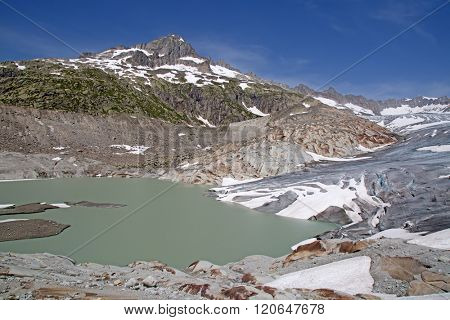 Rhone glacier, source of Rhone river